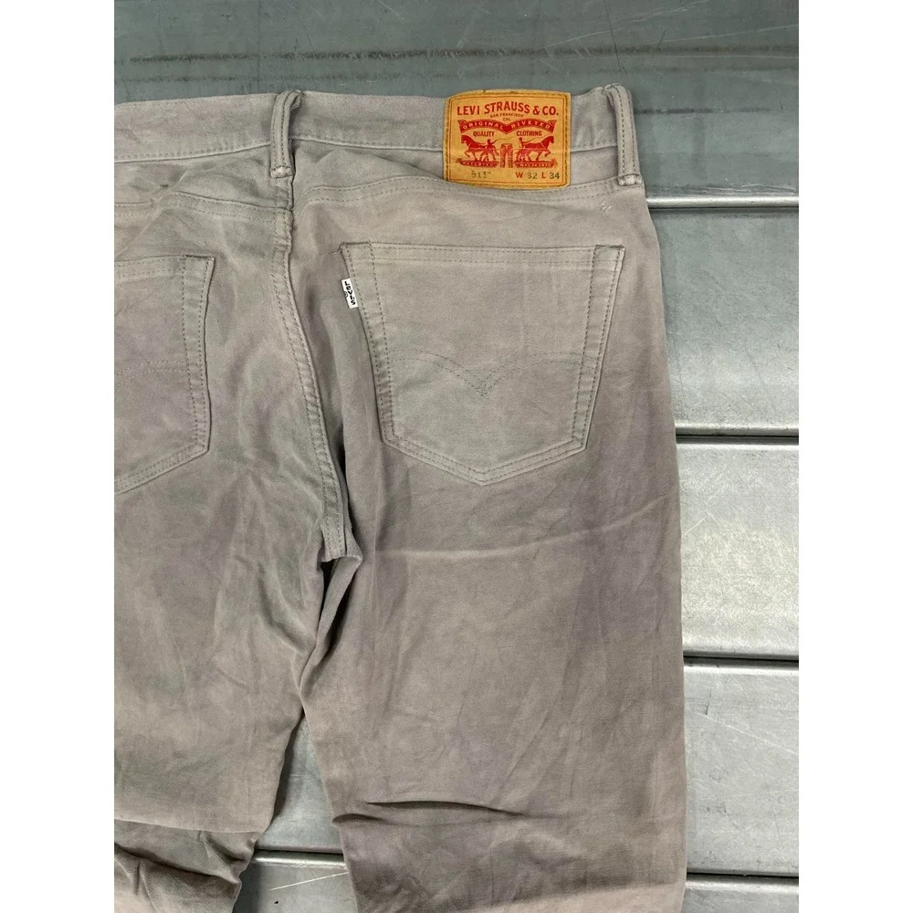 Levis 511 Jeans Pants Mens 32X32 Gray‎ Slim Straight Leg Stretch